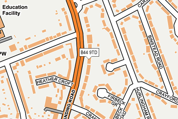 B44 9TD map - OS OpenMap – Local (Ordnance Survey)