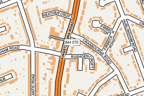 B44 9TE map - OS OpenMap – Local (Ordnance Survey)