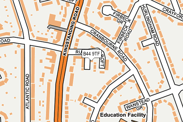 B44 9TF map - OS OpenMap – Local (Ordnance Survey)