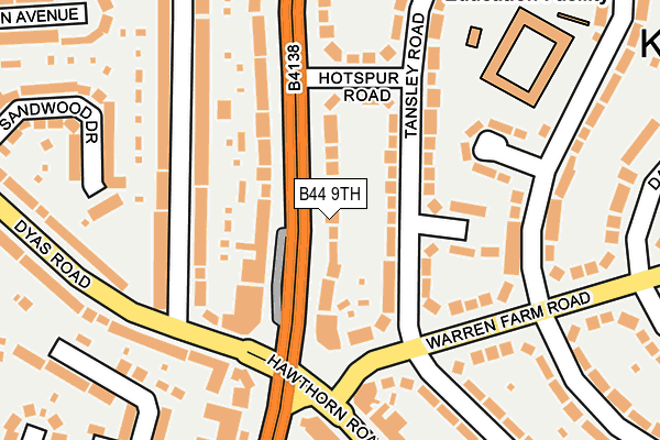 B44 9TH map - OS OpenMap – Local (Ordnance Survey)