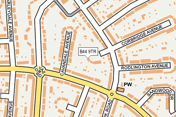 B44 9TR map - OS OpenMap – Local (Ordnance Survey)