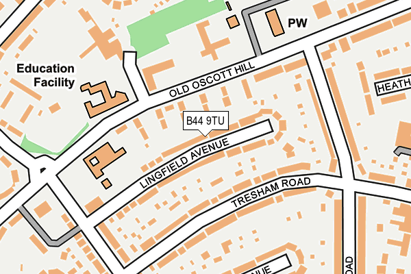 B44 9TU map - OS OpenMap – Local (Ordnance Survey)