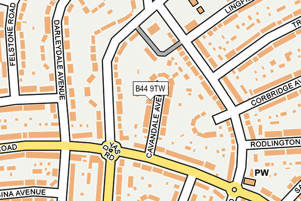 B44 9TW map - OS OpenMap – Local (Ordnance Survey)