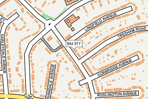 B44 9TY map - OS OpenMap – Local (Ordnance Survey)