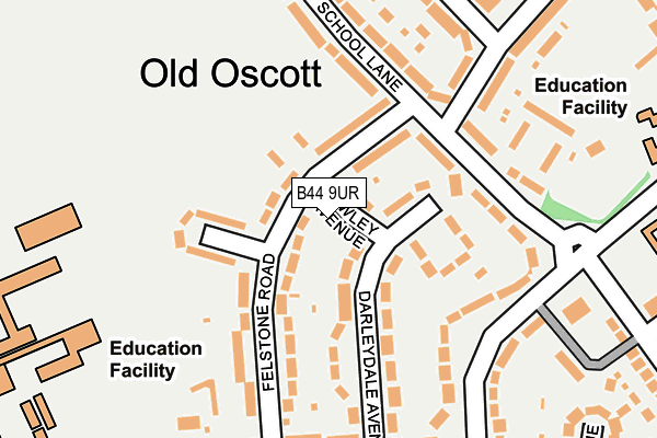 B44 9UR map - OS OpenMap – Local (Ordnance Survey)