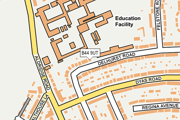 B44 9UT map - OS OpenMap – Local (Ordnance Survey)