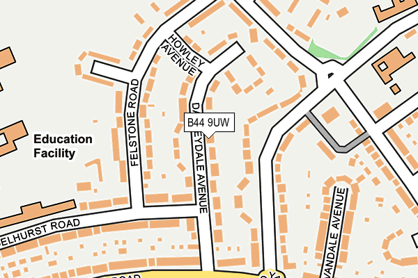 B44 9UW map - OS OpenMap – Local (Ordnance Survey)