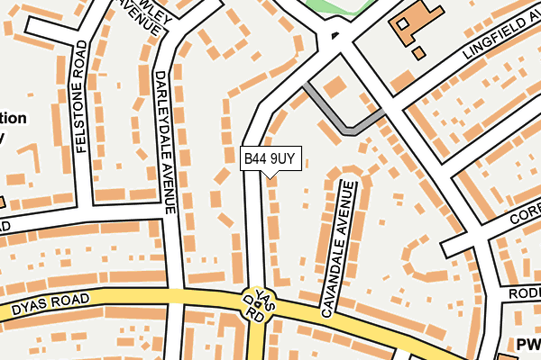 B44 9UY map - OS OpenMap – Local (Ordnance Survey)