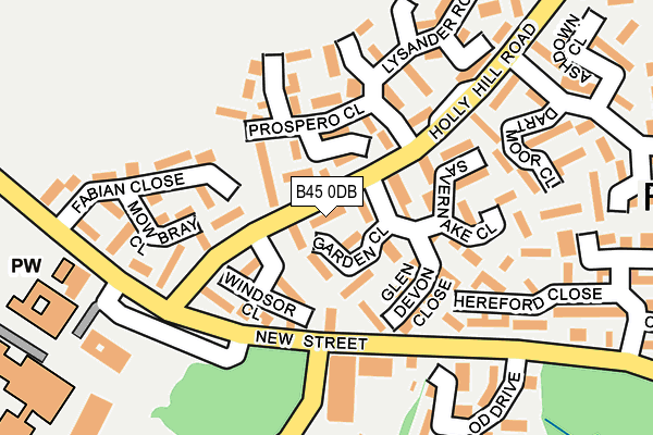 B45 0DB map - OS OpenMap – Local (Ordnance Survey)