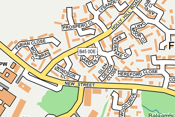 B45 0DE map - OS OpenMap – Local (Ordnance Survey)