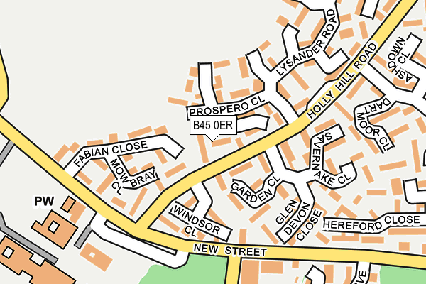 B45 0ER map - OS OpenMap – Local (Ordnance Survey)