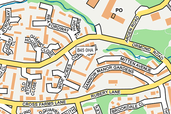 B45 0HA map - OS OpenMap – Local (Ordnance Survey)