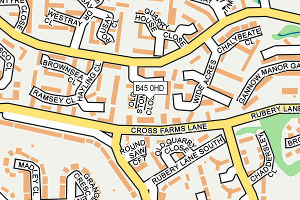 B45 0HD map - OS OpenMap – Local (Ordnance Survey)