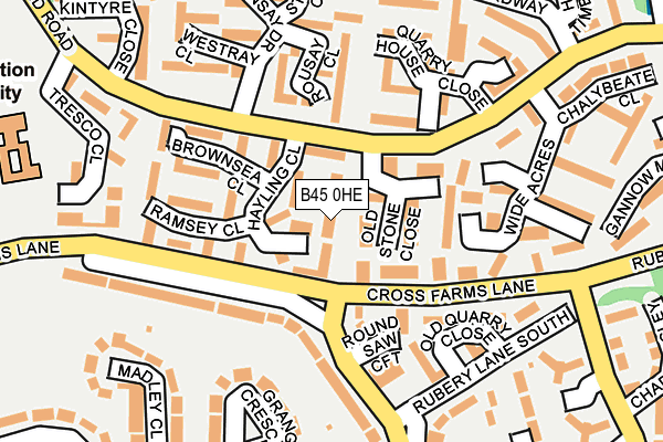 B45 0HE map - OS OpenMap – Local (Ordnance Survey)