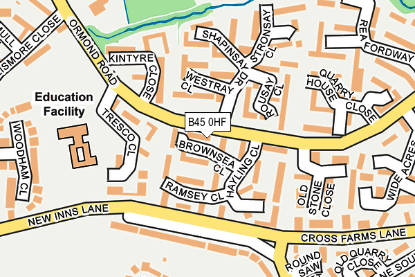 B45 0HF map - OS OpenMap – Local (Ordnance Survey)