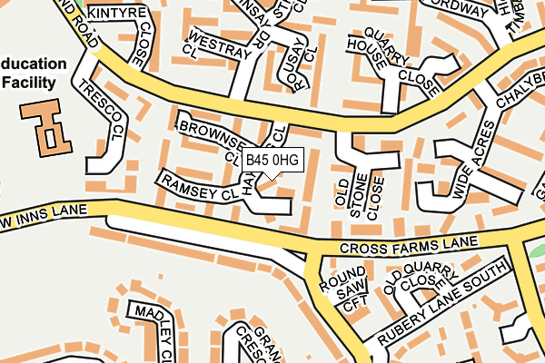 B45 0HG map - OS OpenMap – Local (Ordnance Survey)