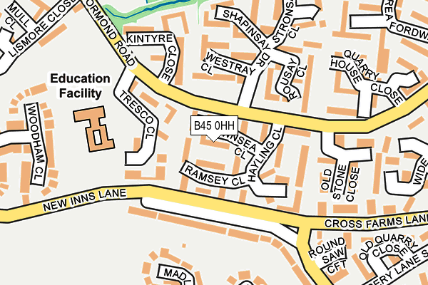 B45 0HH map - OS OpenMap – Local (Ordnance Survey)