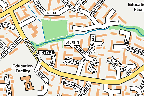 B45 0HN map - OS OpenMap – Local (Ordnance Survey)