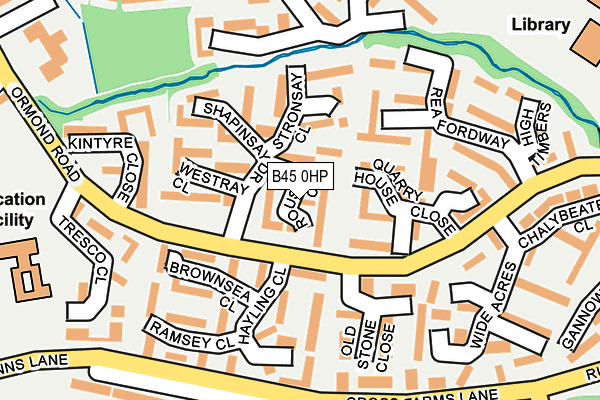 B45 0HP map - OS OpenMap – Local (Ordnance Survey)