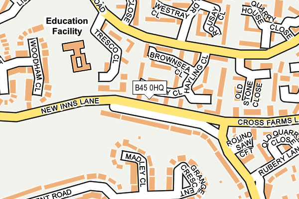 B45 0HQ map - OS OpenMap – Local (Ordnance Survey)