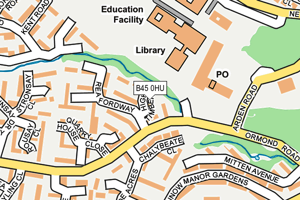 B45 0HU map - OS OpenMap – Local (Ordnance Survey)