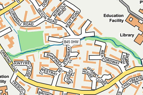 B45 0HW map - OS OpenMap – Local (Ordnance Survey)