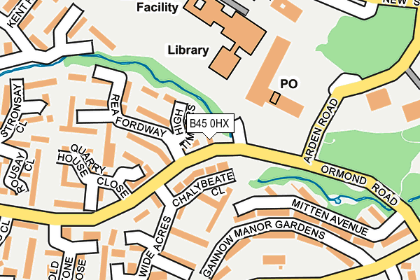 B45 0HX map - OS OpenMap – Local (Ordnance Survey)