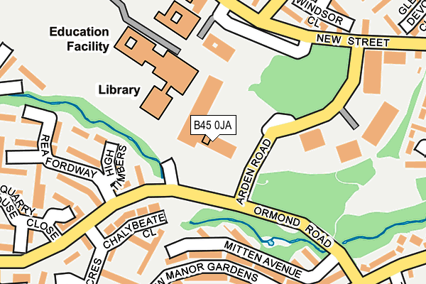 B45 0JA map - OS OpenMap – Local (Ordnance Survey)