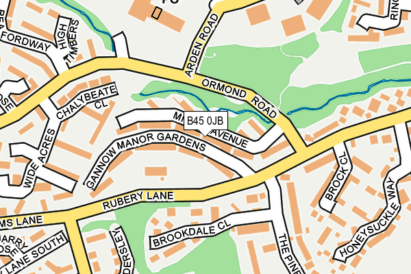 B45 0JB map - OS OpenMap – Local (Ordnance Survey)