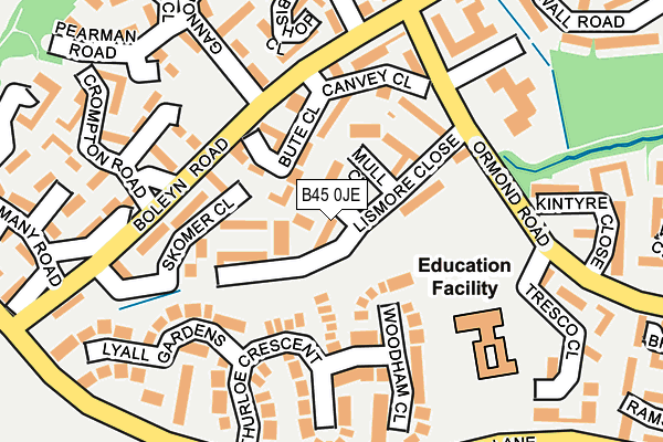 B45 0JE map - OS OpenMap – Local (Ordnance Survey)