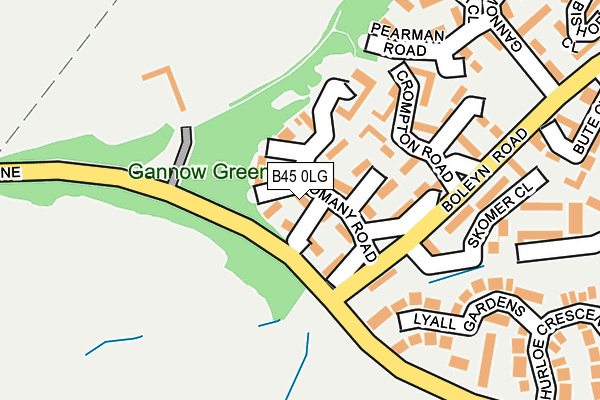 B45 0LG map - OS OpenMap – Local (Ordnance Survey)