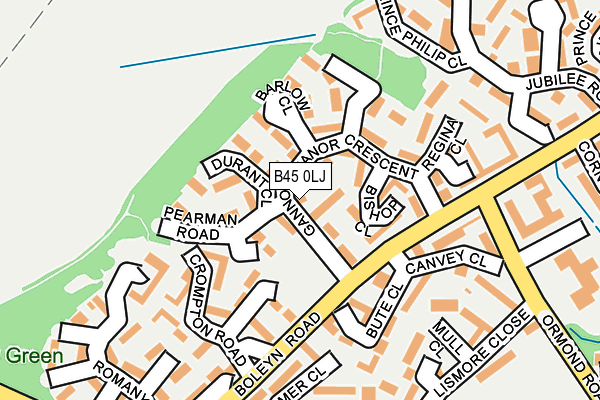 B45 0LJ map - OS OpenMap – Local (Ordnance Survey)