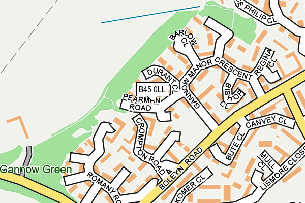 B45 0LL map - OS OpenMap – Local (Ordnance Survey)