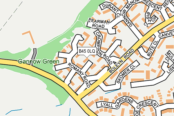 B45 0LQ map - OS OpenMap – Local (Ordnance Survey)