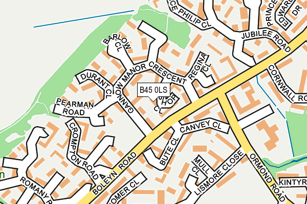 B45 0LS map - OS OpenMap – Local (Ordnance Survey)