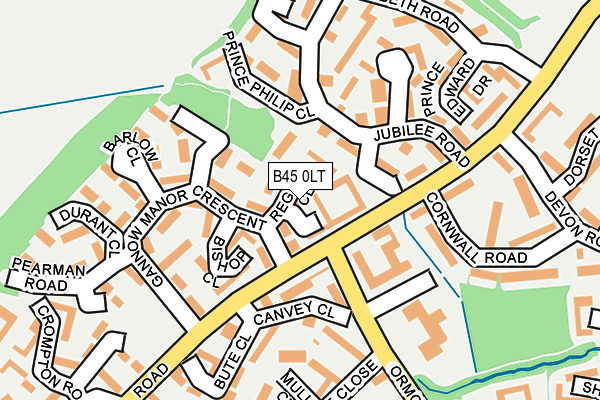 B45 0LT map - OS OpenMap – Local (Ordnance Survey)