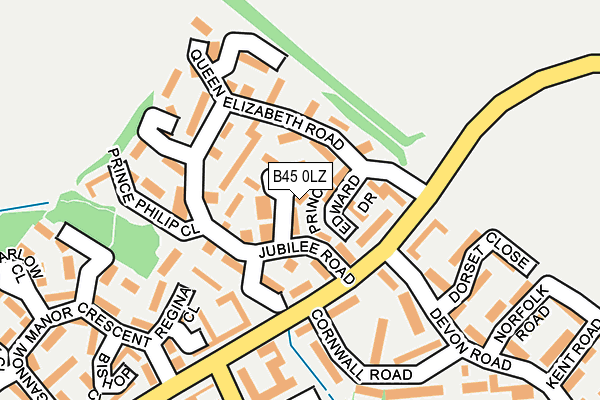 B45 0LZ map - OS OpenMap – Local (Ordnance Survey)