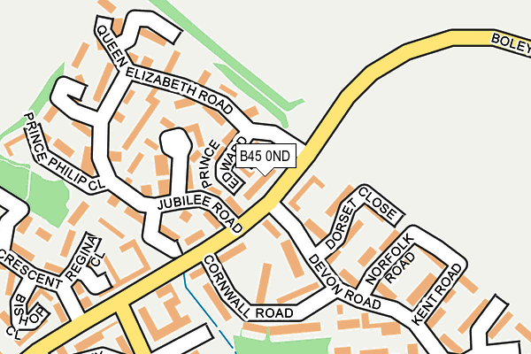 B45 0ND map - OS OpenMap – Local (Ordnance Survey)