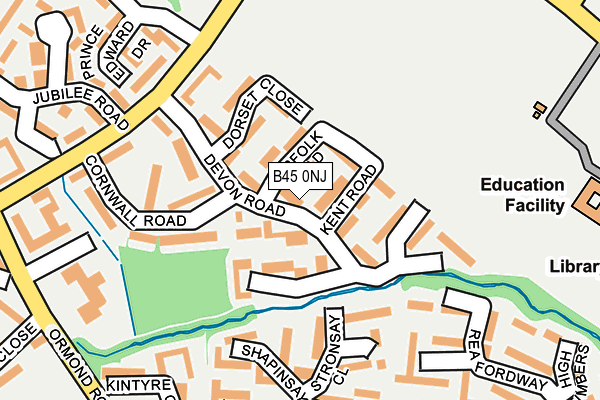 B45 0NJ map - OS OpenMap – Local (Ordnance Survey)