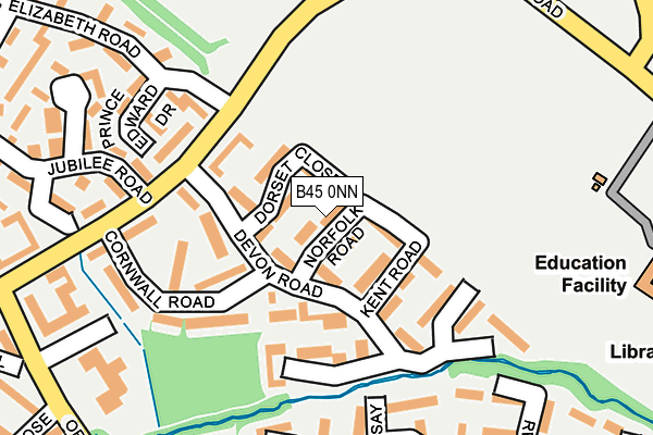 B45 0NN map - OS OpenMap – Local (Ordnance Survey)