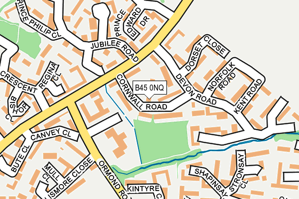 B45 0NQ map - OS OpenMap – Local (Ordnance Survey)