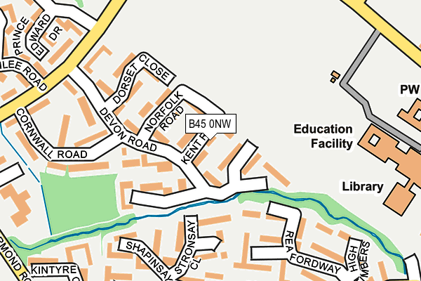 B45 0NW map - OS OpenMap – Local (Ordnance Survey)