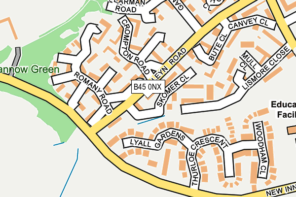 B45 0NX map - OS OpenMap – Local (Ordnance Survey)