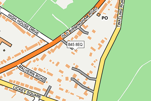 B45 8EQ map - OS OpenMap – Local (Ordnance Survey)