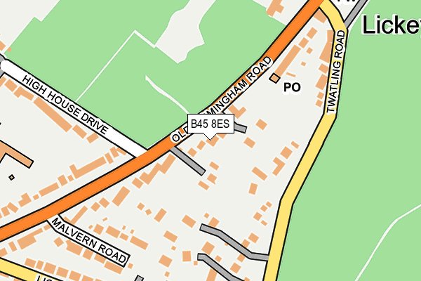 B45 8ES map - OS OpenMap – Local (Ordnance Survey)