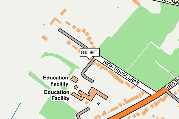 B45 8ET map - OS OpenMap – Local (Ordnance Survey)