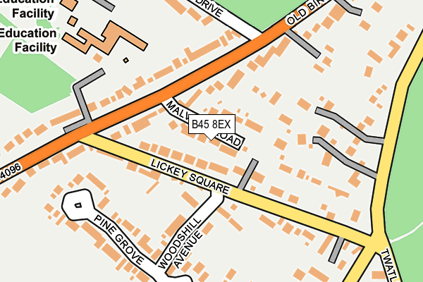 B45 8EX map - OS OpenMap – Local (Ordnance Survey)