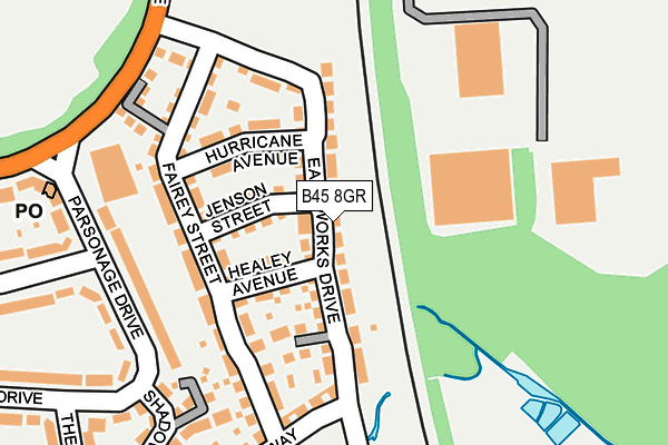 B45 8GR map - OS OpenMap – Local (Ordnance Survey)