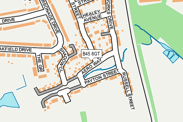 B45 8GT map - OS OpenMap – Local (Ordnance Survey)