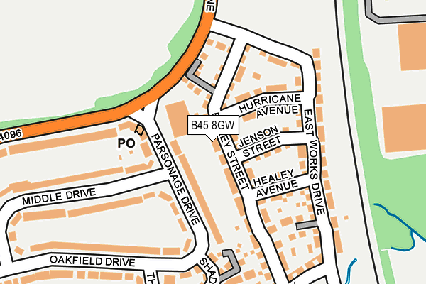 B45 8GW map - OS OpenMap – Local (Ordnance Survey)